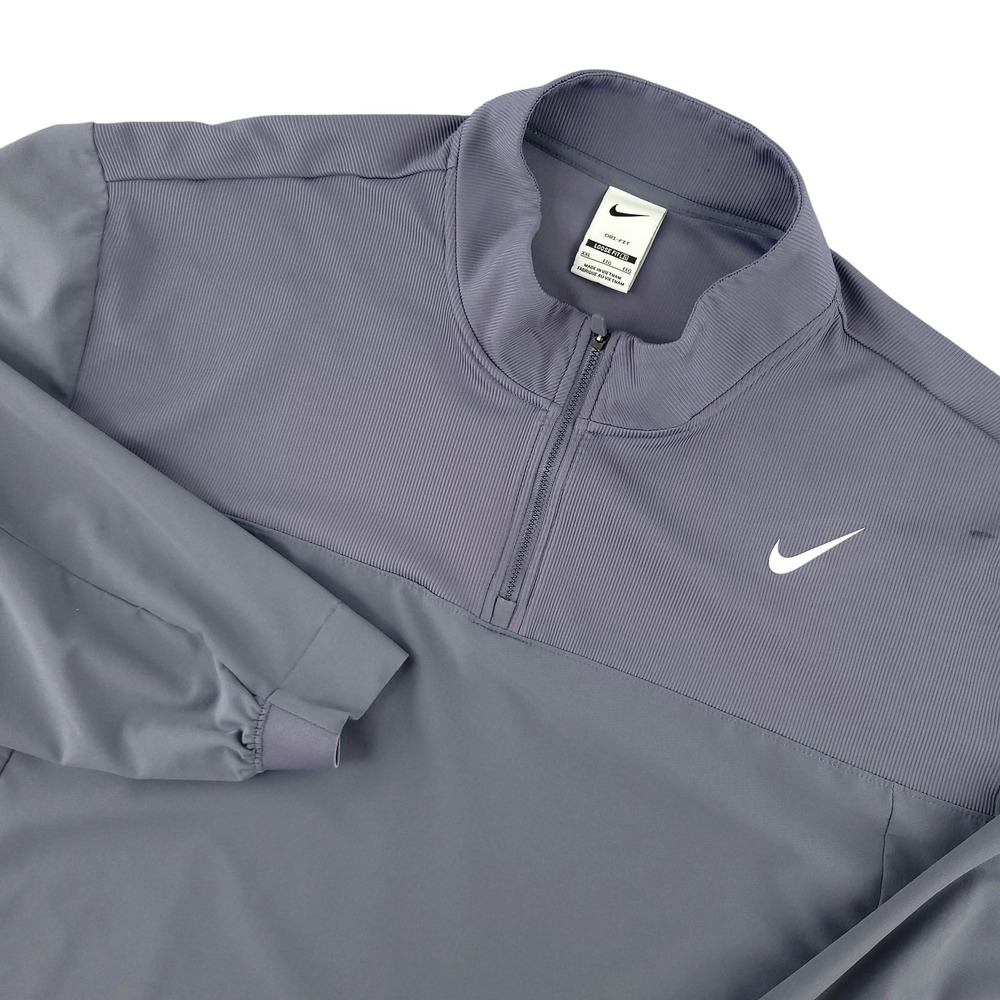 Nike Dri-FIT Golf Jacket Mens 2XL Gray 1/4 Zip Windbreaker Pullover NGC Logo